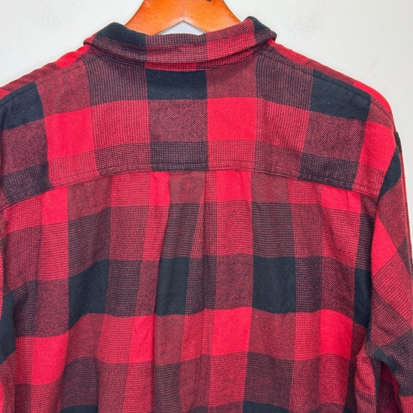 Madewell Flannel Side-Button Oversized Ex-Boyfriend Shirt Buffalo Check Large - Picture 8 of 14